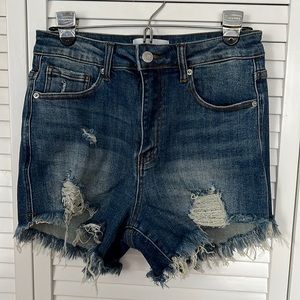 Risen distressed denim shirts, size Medium